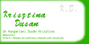 krisztina dusan business card